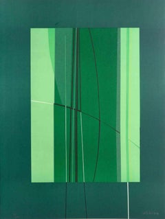 Vert - Lithographie de Lorenzo Indrimi - 1970
