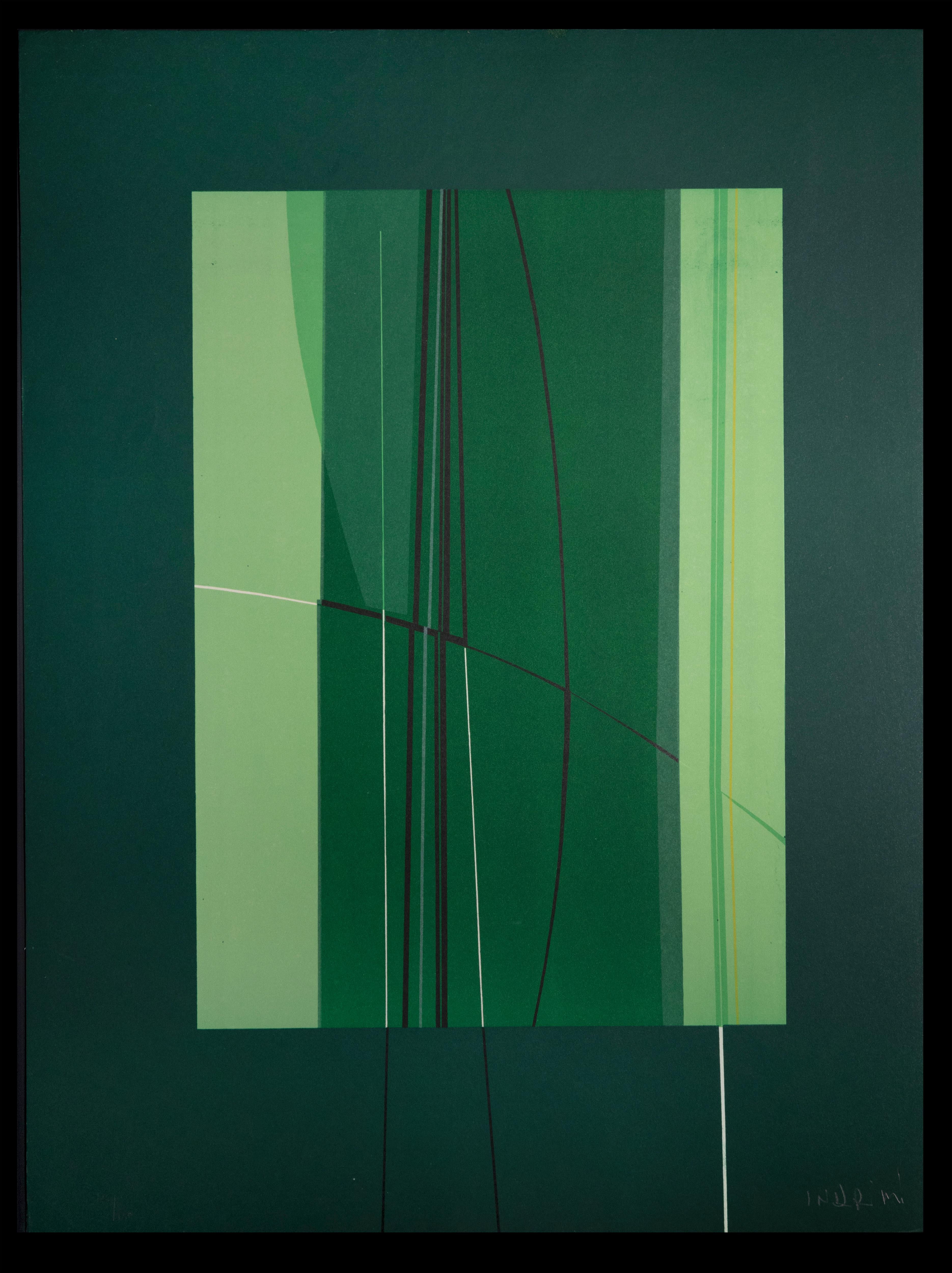 Green - Original Lithograph by Lorenzo Indrimi - 1970 ca.