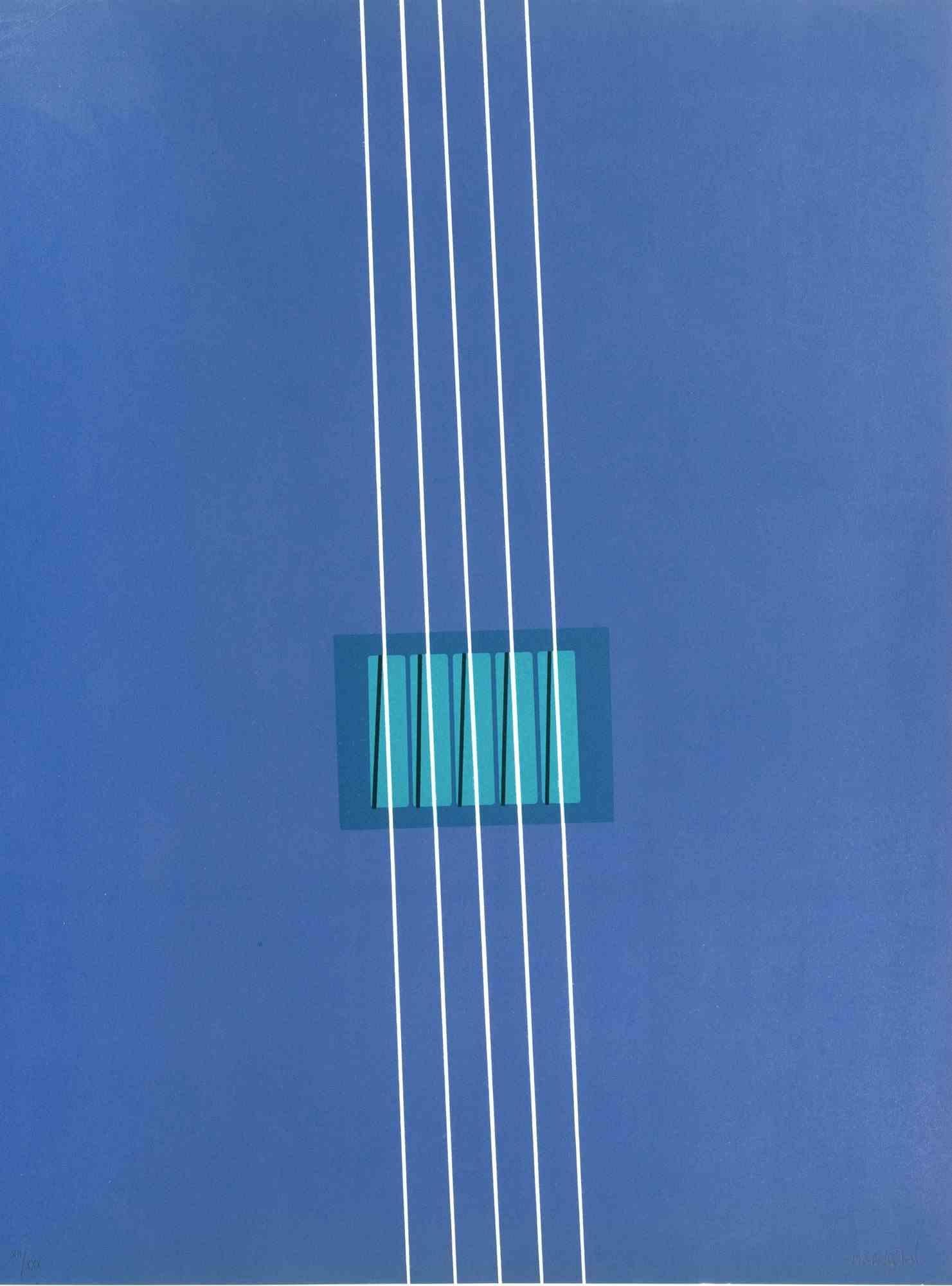 Violet - Lithographie de Lorenzo Indrimi - 1970