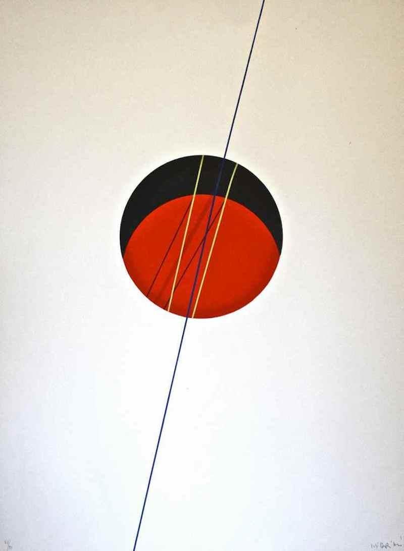 Red Ball - Original Lithograph by Lorenzo Indrimi - 1970 ca.