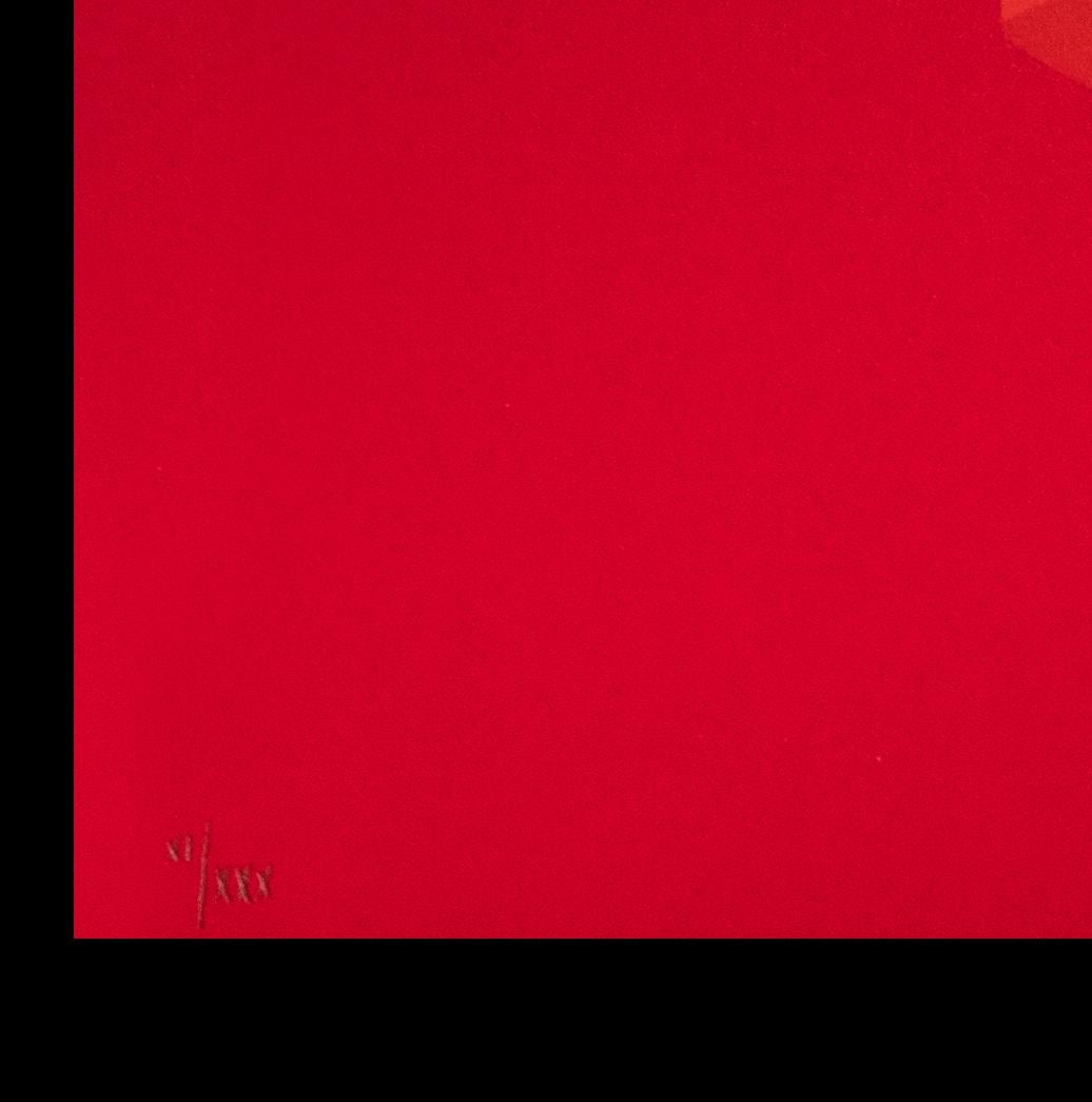 Red One - Lithographie originale de Lorenzo Indrimi - 1970 environ en vente 1