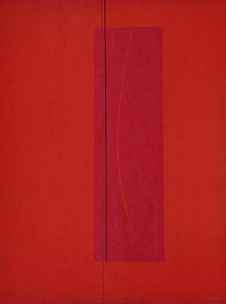 Rote Sechs - Lithographie von Lorenzo Indrimi - 1970 ca.
