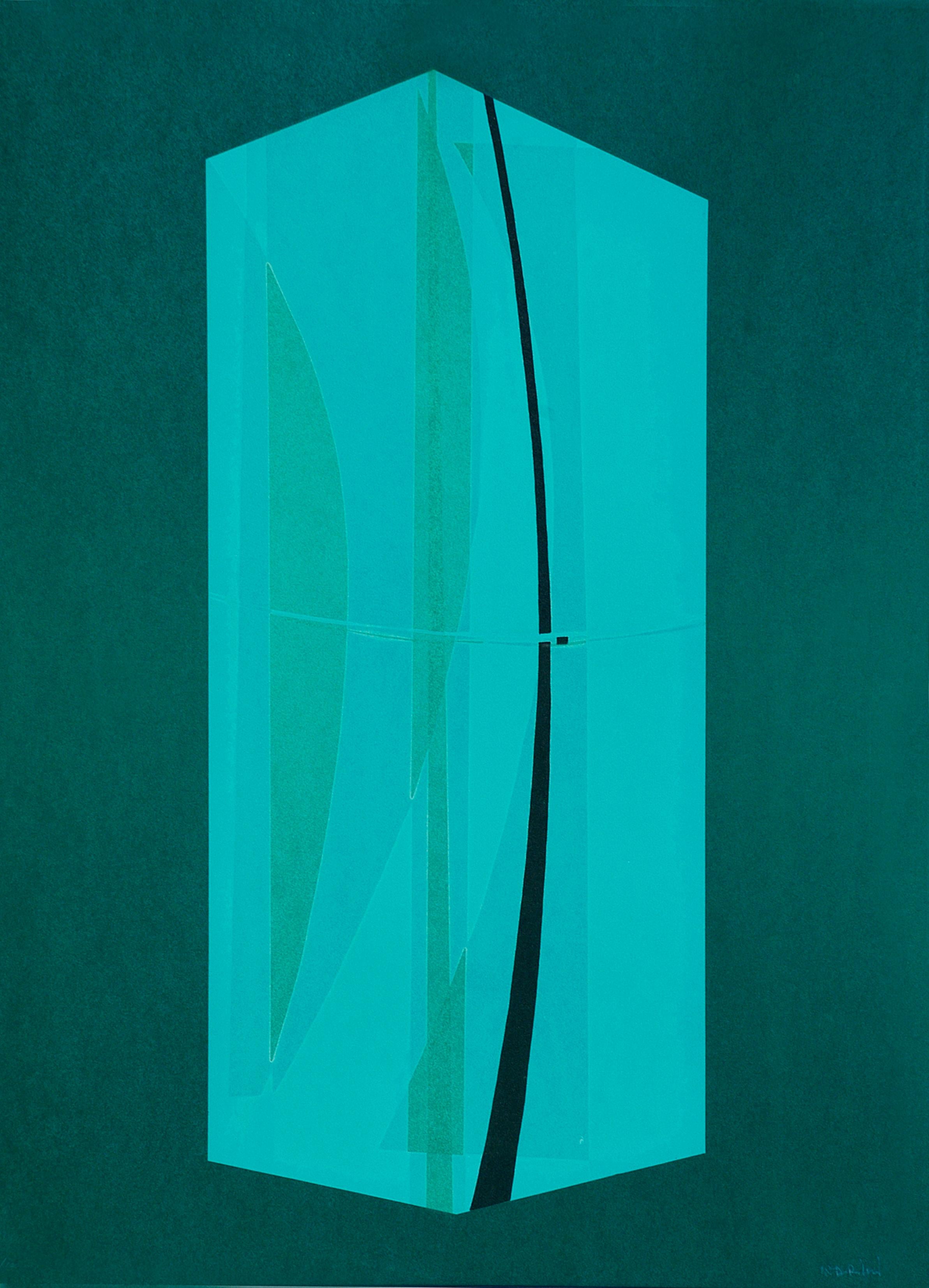 Vert massif - Lithographie originale de Lorenzo Indrimi - 1970 environ