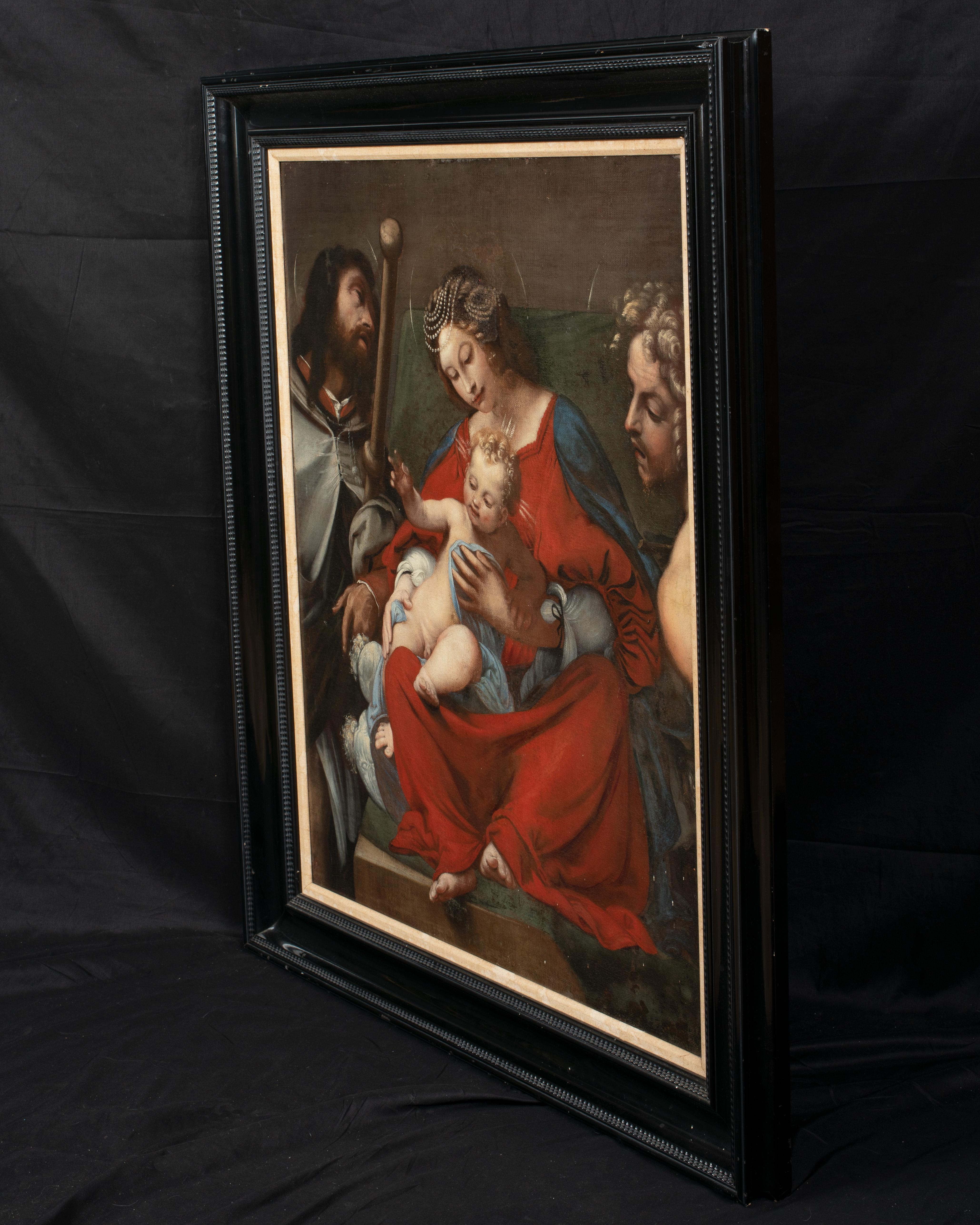 Madonna, The Infant Christ, St Roch & Saint Sebastian, 16th century  2