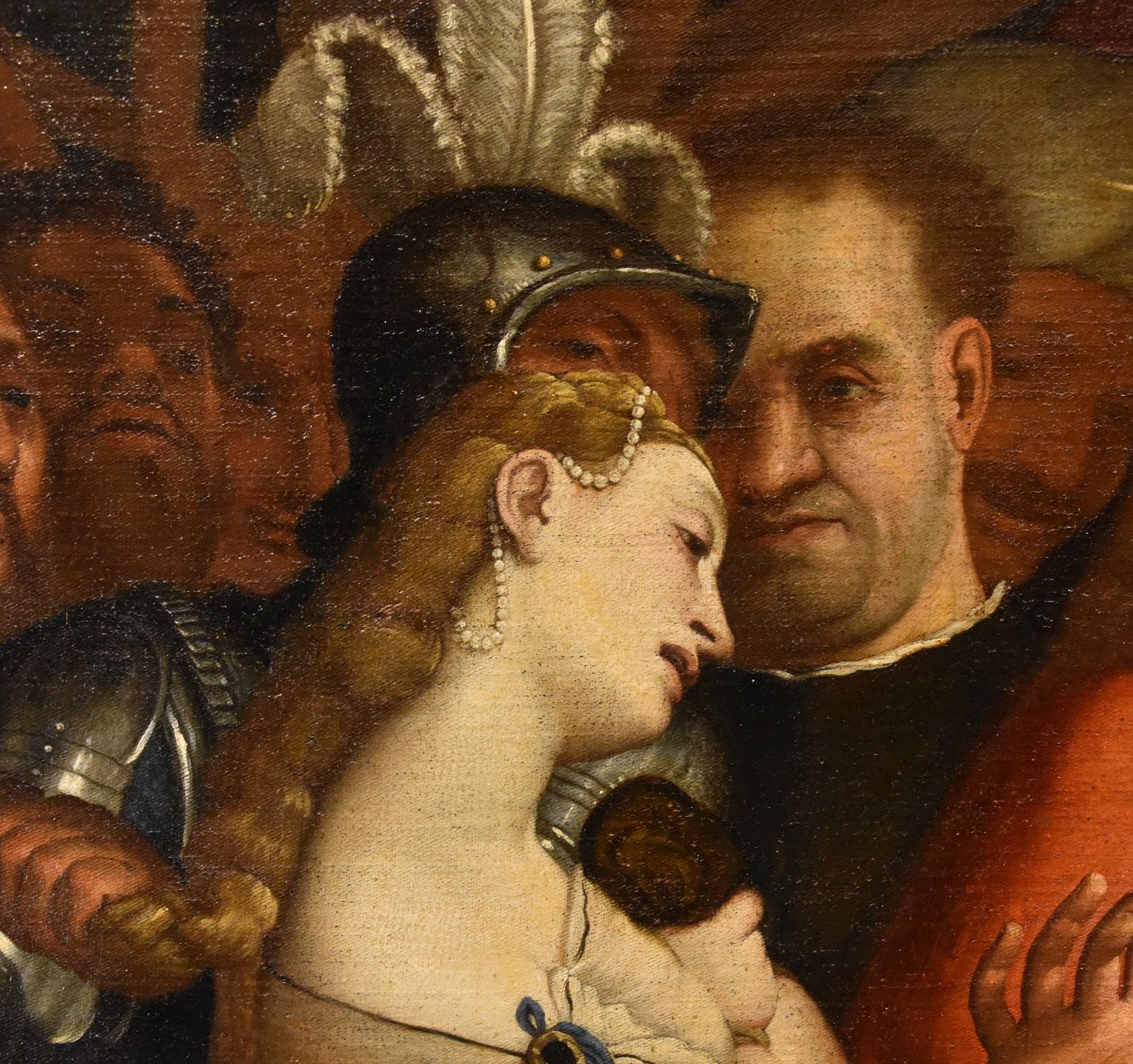 Christ adulteress Lotto Paint 16th Century Huile sur toile Grand maître Venise Art 7