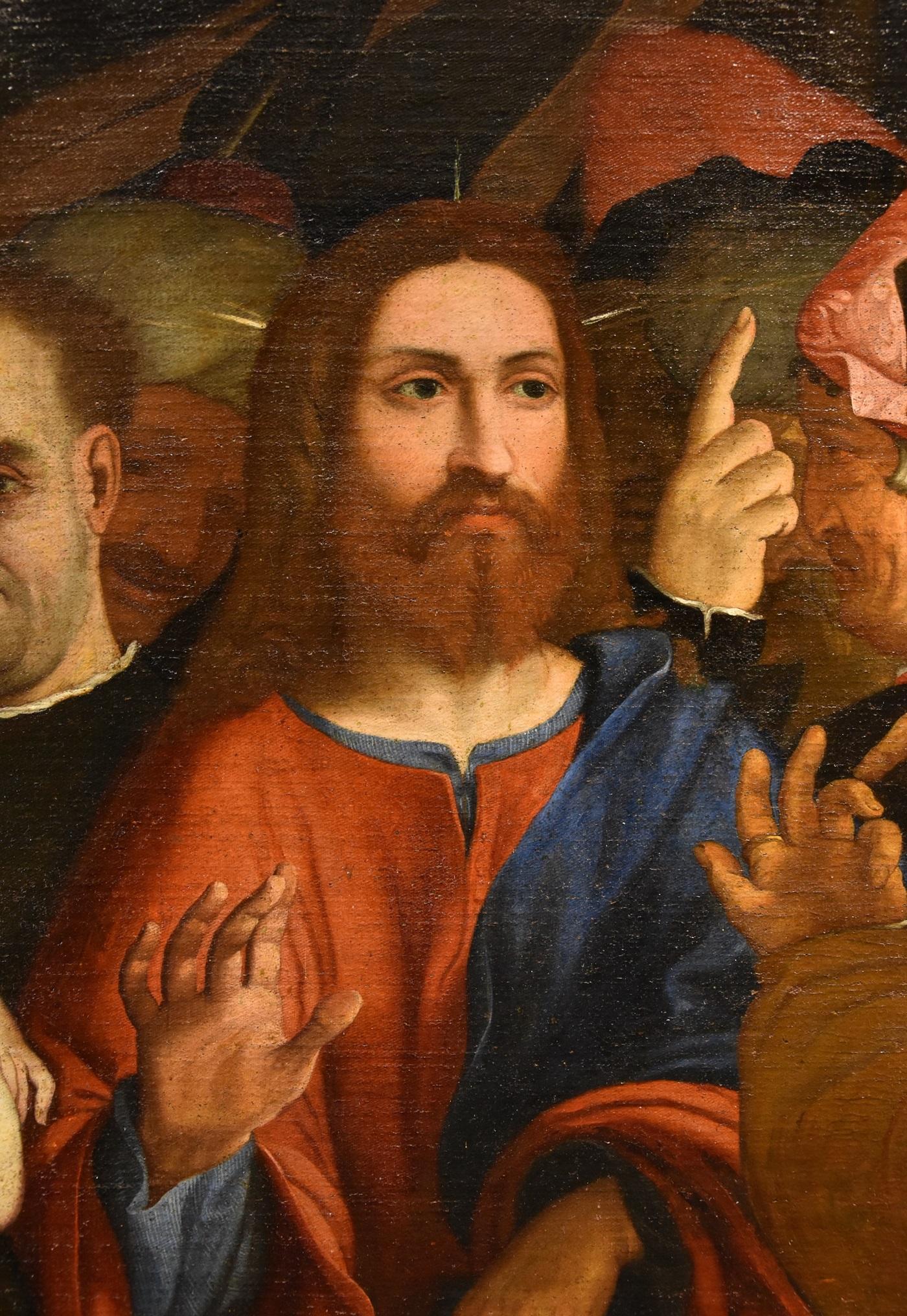 Christ adulteress Lotto Paint 16th Century Huile sur toile Grand maître Venise Art 8