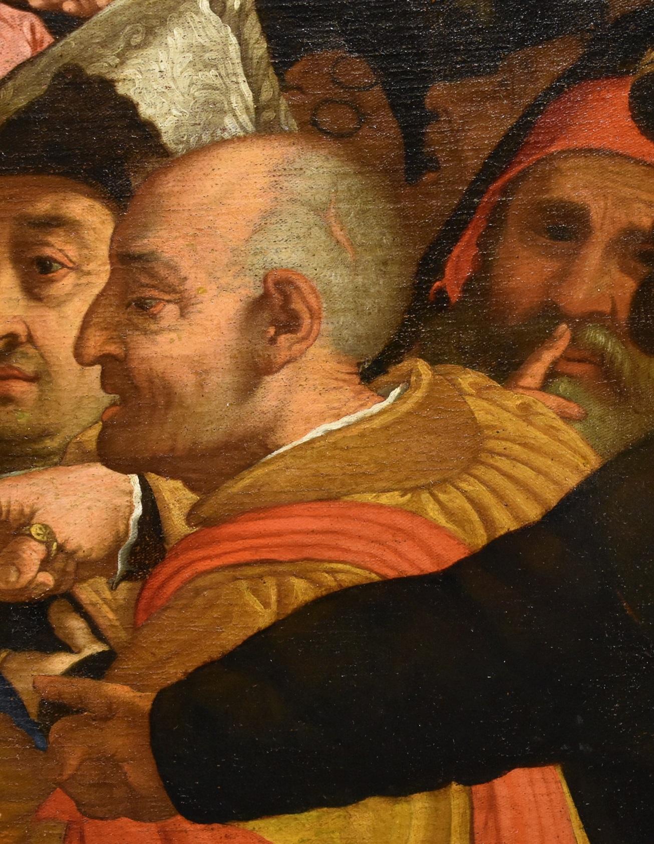 Christ adulteress Lotto Paint 16th Century Huile sur toile Grand maître Venise Art 10