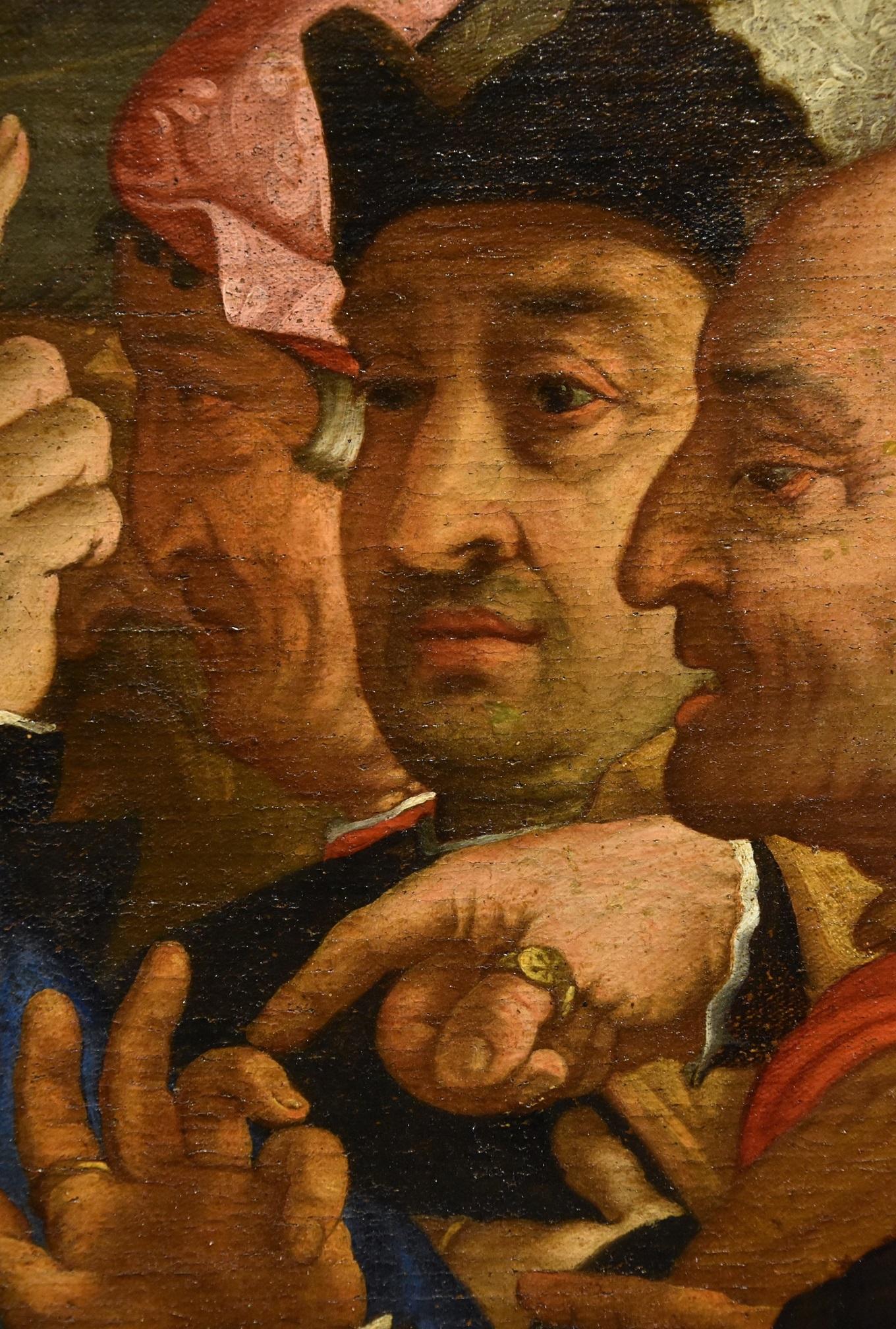 Christ adulteress Lotto Paint 16th Century Huile sur toile Grand maître Venise Art 11