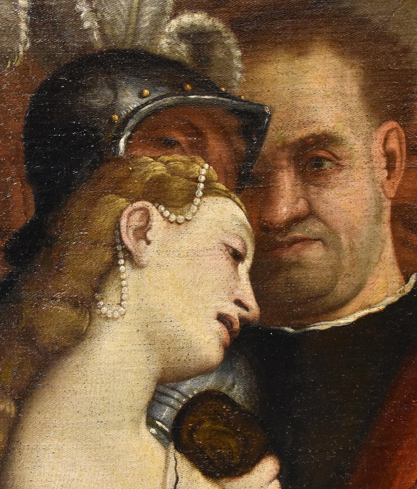 Christ adulteress Lotto Paint 16th Century Huile sur toile Grand maître Venise Art 13