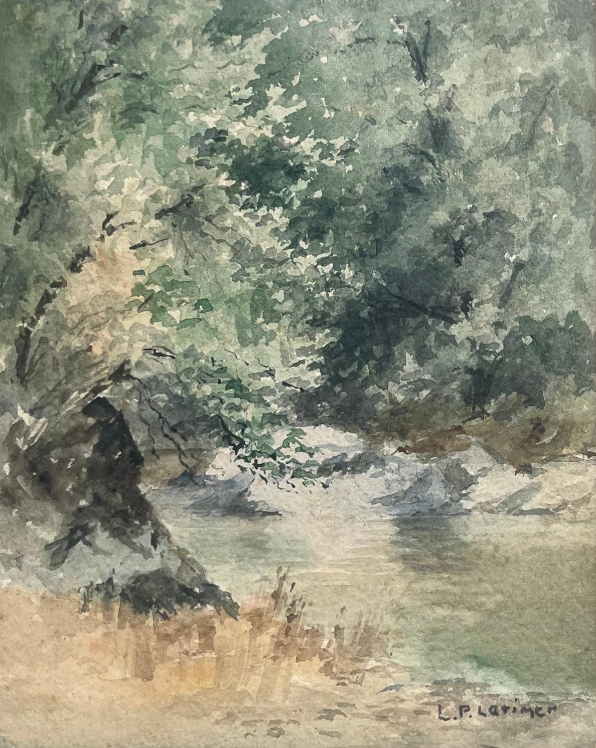 Ohne Titel (Waldschwimmbad), um 1915 (Impressionismus), Painting, von Lorenzo Palmer Latimer