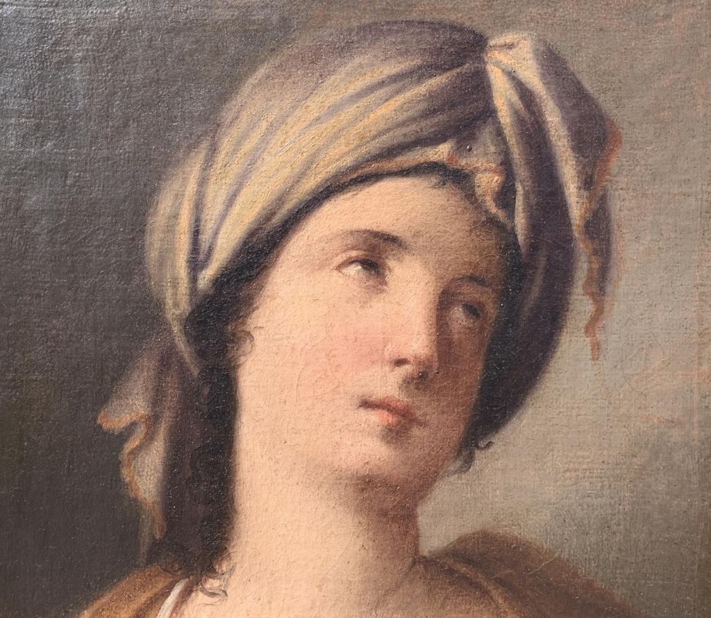 Girolamo Negri (böhmischer Meister)- 17. Jahrhundert  Figurengemälde – Sybil (Braun), Interior Painting, von Girolamo Negri called Il Boccia