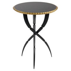 Lorenzo Pozzolini, Orchidée, Black & Gold, Tripodal Side Table, US, 2025