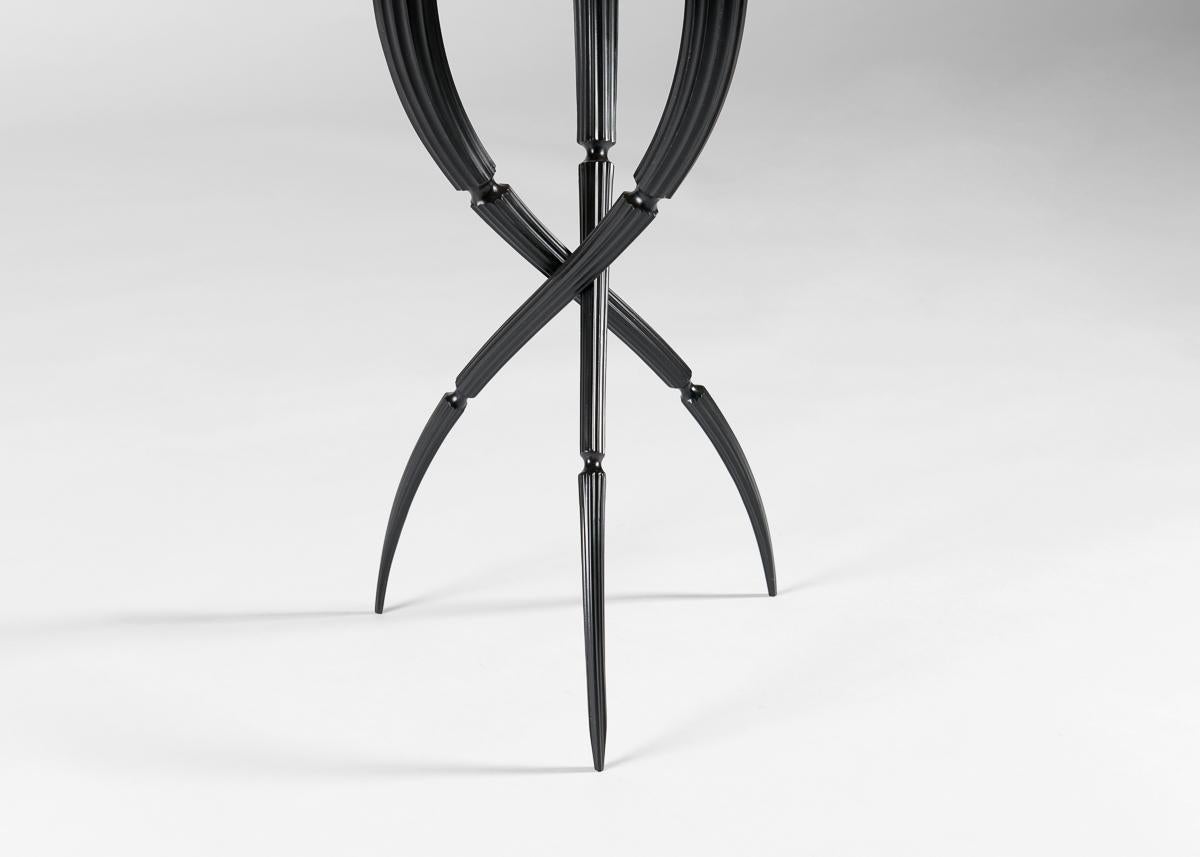 Lacquered Lorenzo Pozzolini, Orchidée, Black & Red, Tripodal Side Table, US, 2025 For Sale