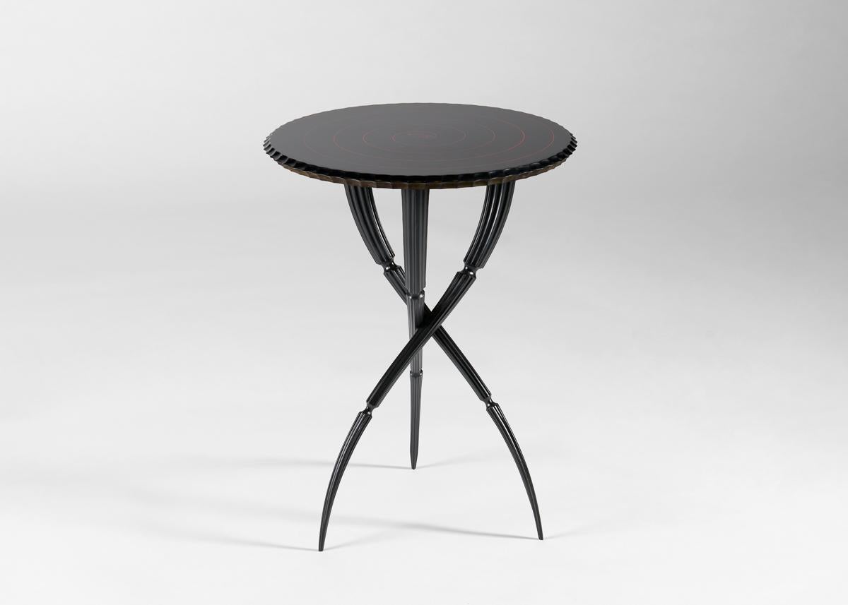 Lorenzo Pozzolini, Orchidée, Black & Red, Tripodal Side Table, US, 2025 In Good Condition For Sale In New York, NY