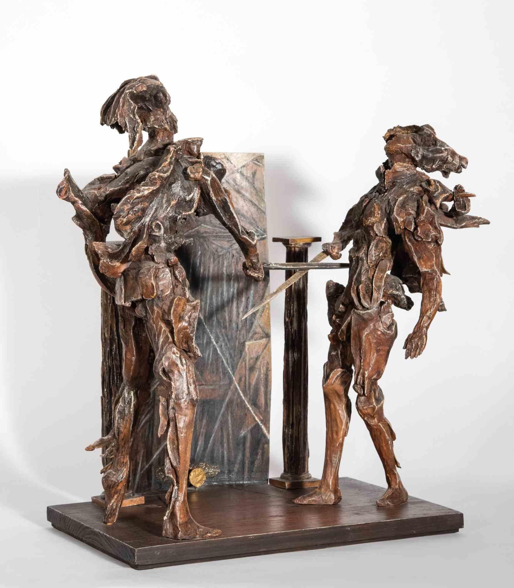 Tancredi and Clorinda - Sculpture by Lorenzo Servalli - 1998 1