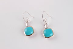"Lorenzo" Turquoise Yellow Gold Sterling Silver Earrings