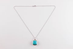 "Lorenzo" Türkis Gelbgold Sterling Silber Anhänger und Kette