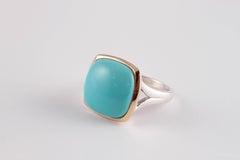 bague "Lorenzo" en or jaune turquoise et argent sterling
