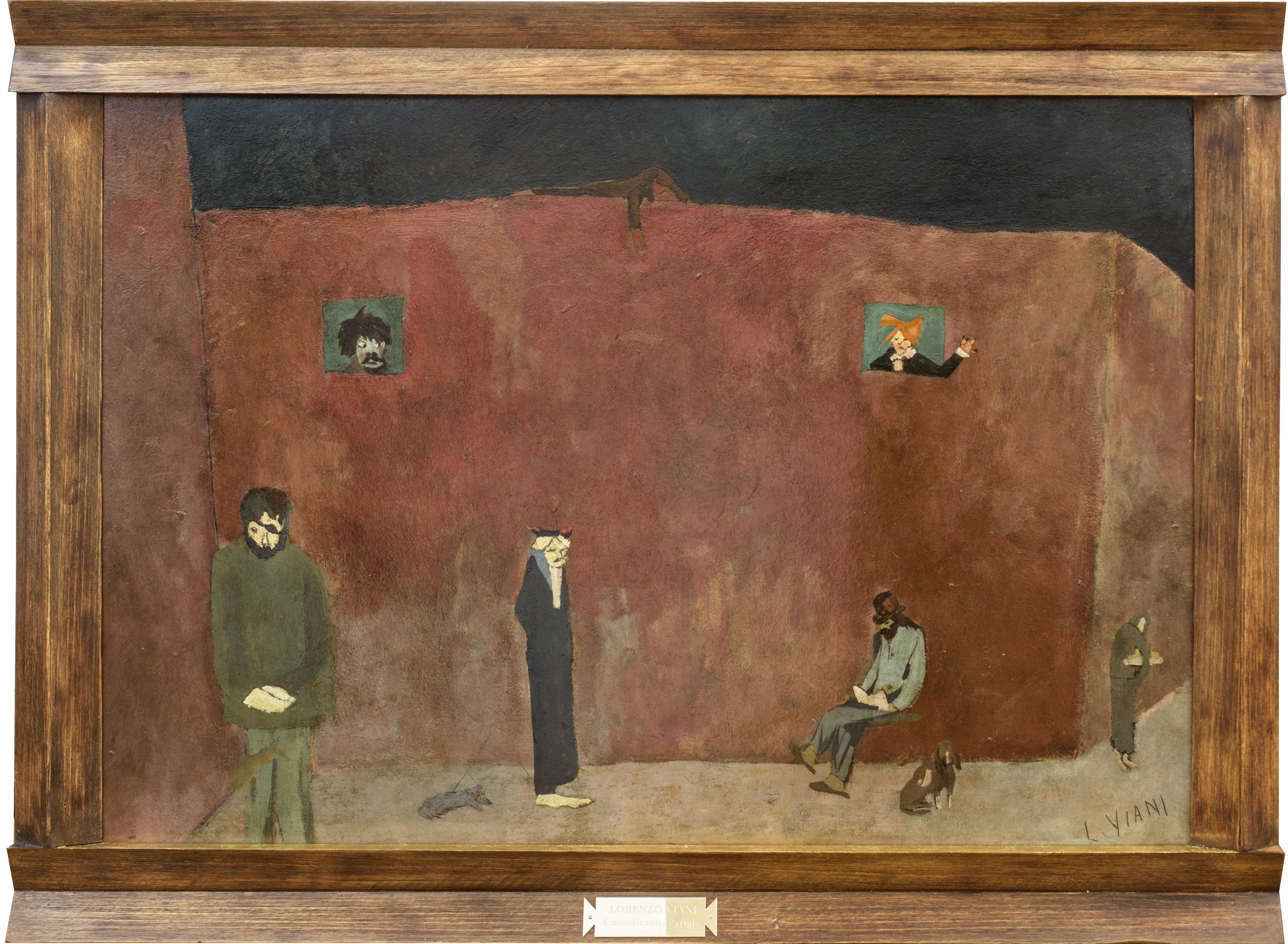 Mendigos, París - Painting de Lorenzo Viani