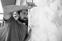 Embrione II - hand carved contemporary figurative Italian marble sculpture