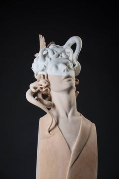Lorenzo Vignoli "La Bacca" Unique Piece Marble & Wood Contemporary Art Sculpture