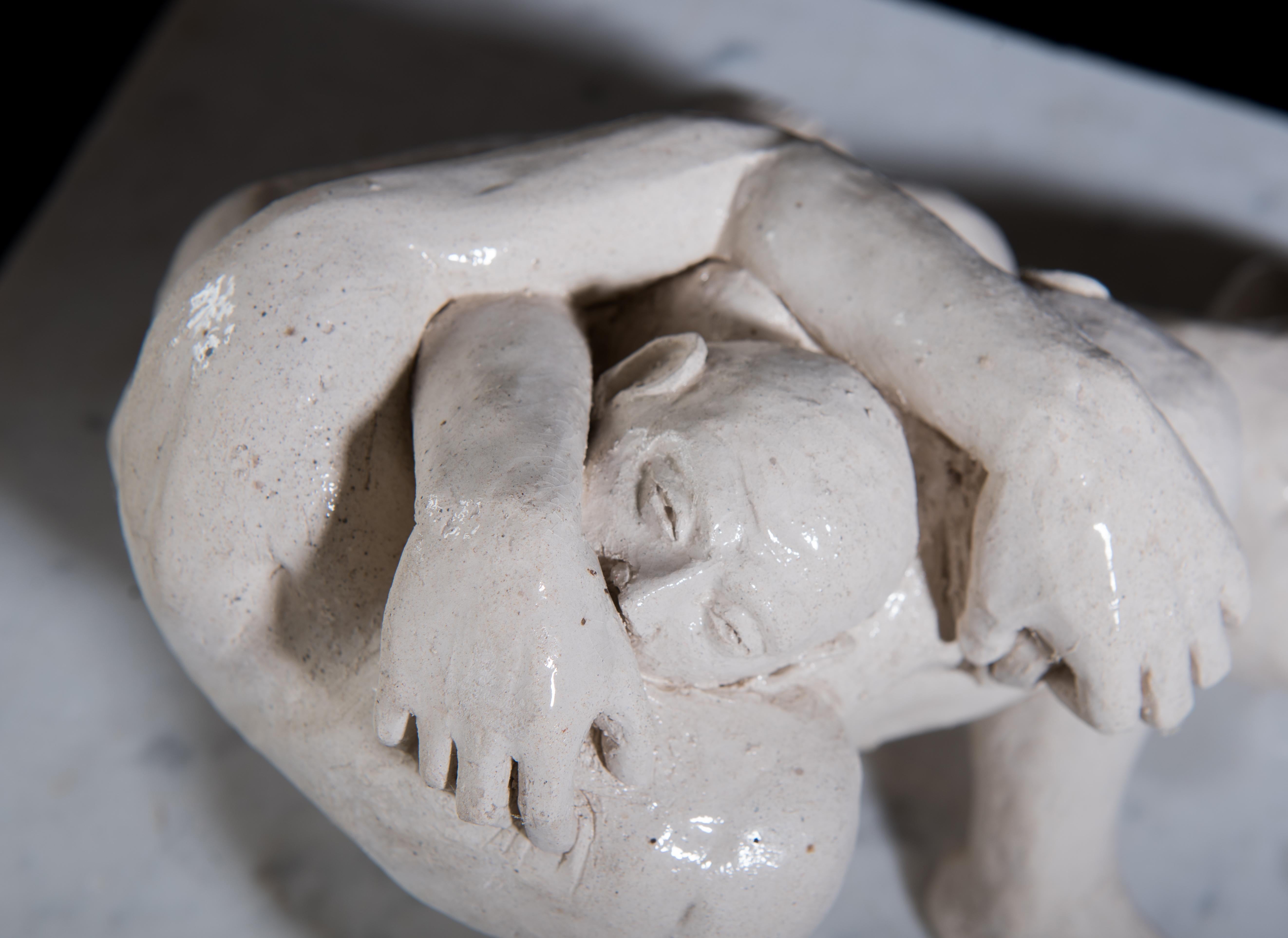 Pieta II - contemporary interpretation of iconic embrace tabletop sculpture  For Sale 1