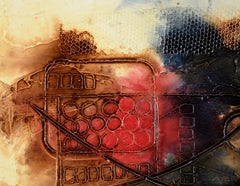 Texturierte abstrakte expressionistische Komposition (II) in Acryl auf Karton