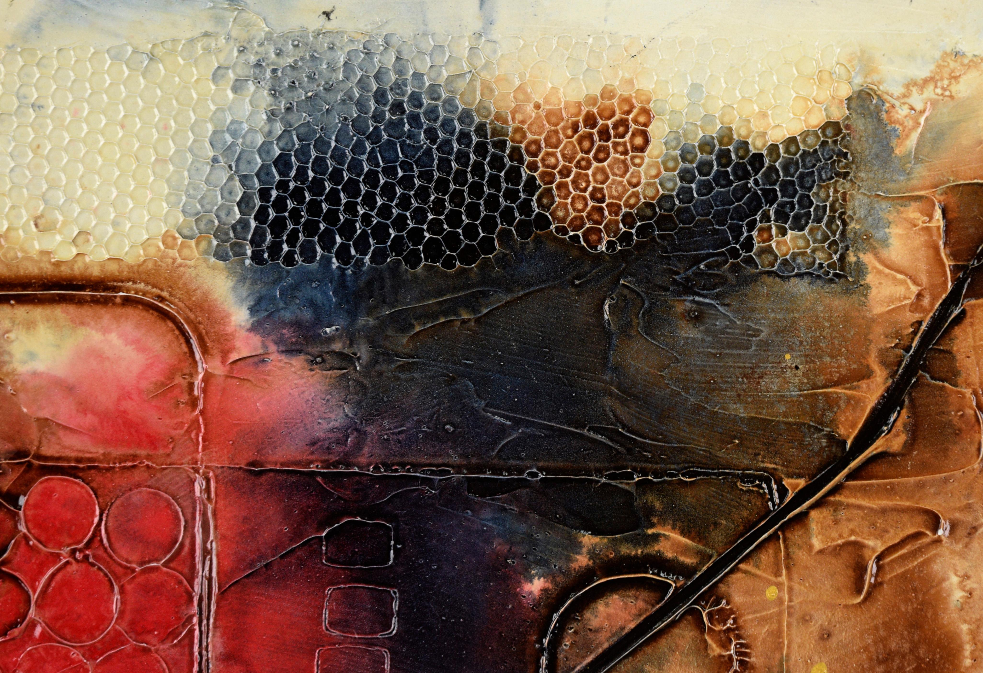 Texturierte abstrakt-expressionistische Komposition (II) aus Acryl auf Karton (Abstrakter Expressionismus), Painting, von Loretta Burton Youngman