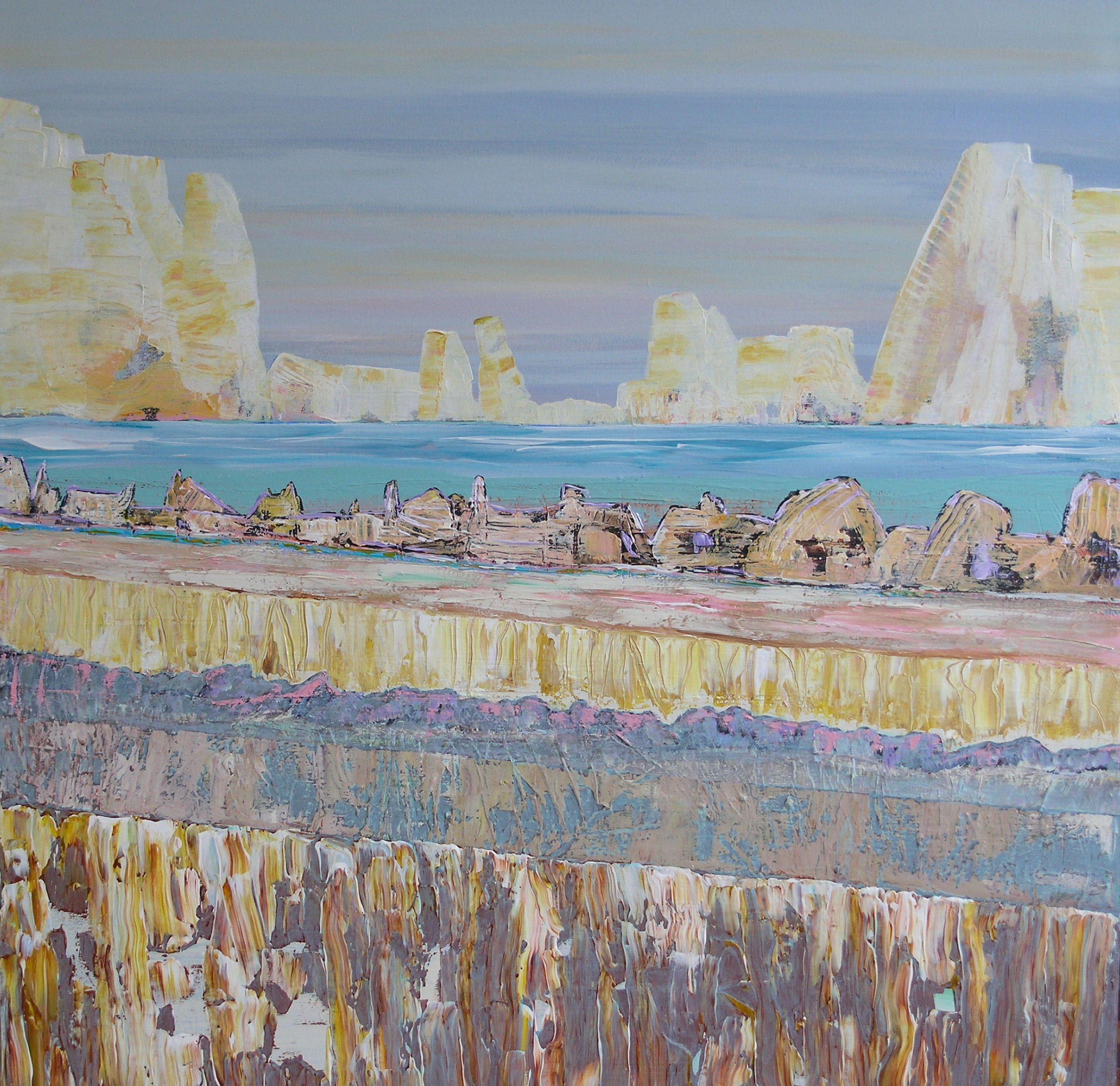 Loretta Kaltenhauser Abstract Painting - Beyond the Ice Wall, Painting, Acrylic on Canvas