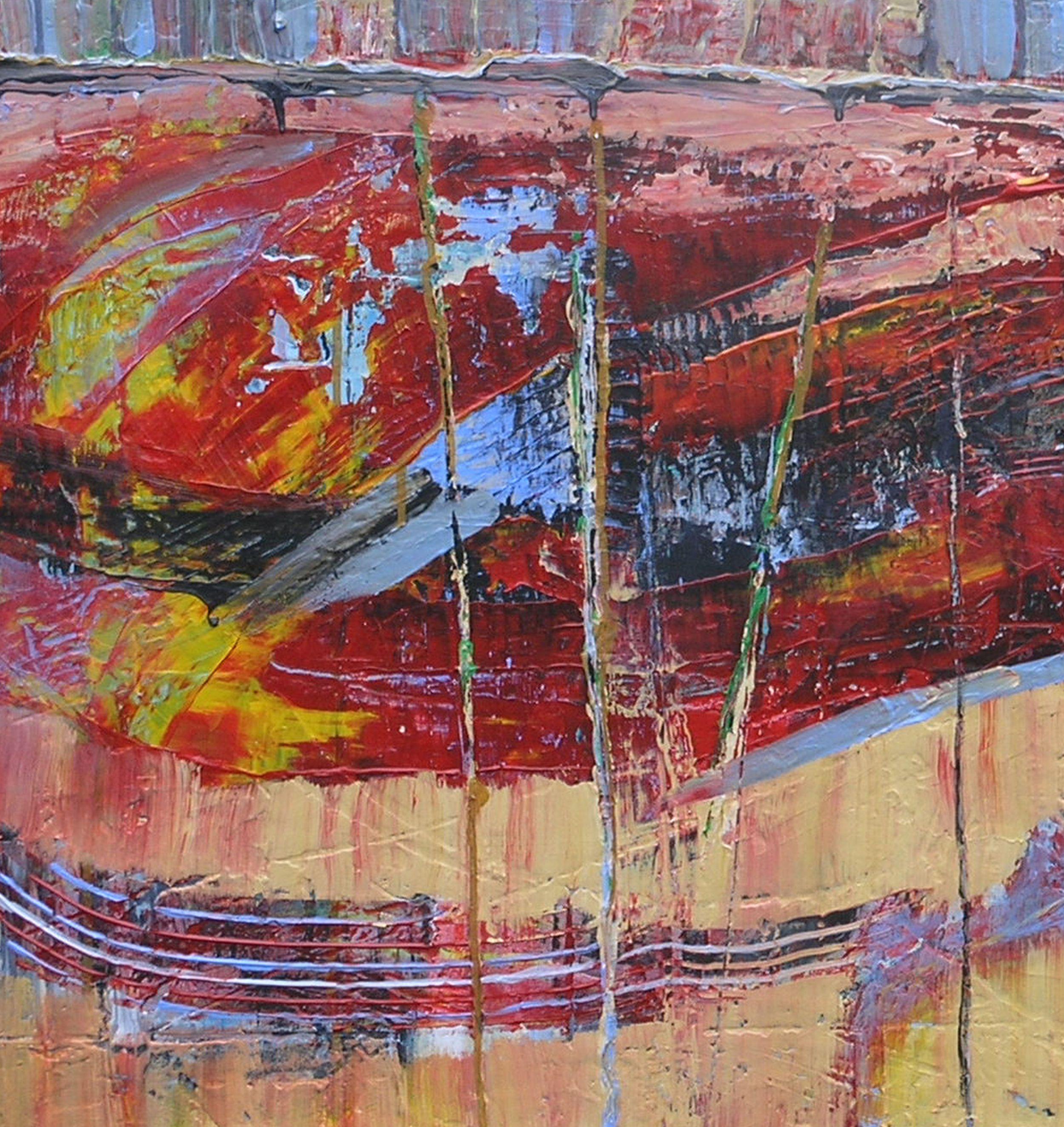 Per sempre e un giorno, Pittura, Acrilico su tela - Abstract Painting Grigio di Loretta Kaltenhauser