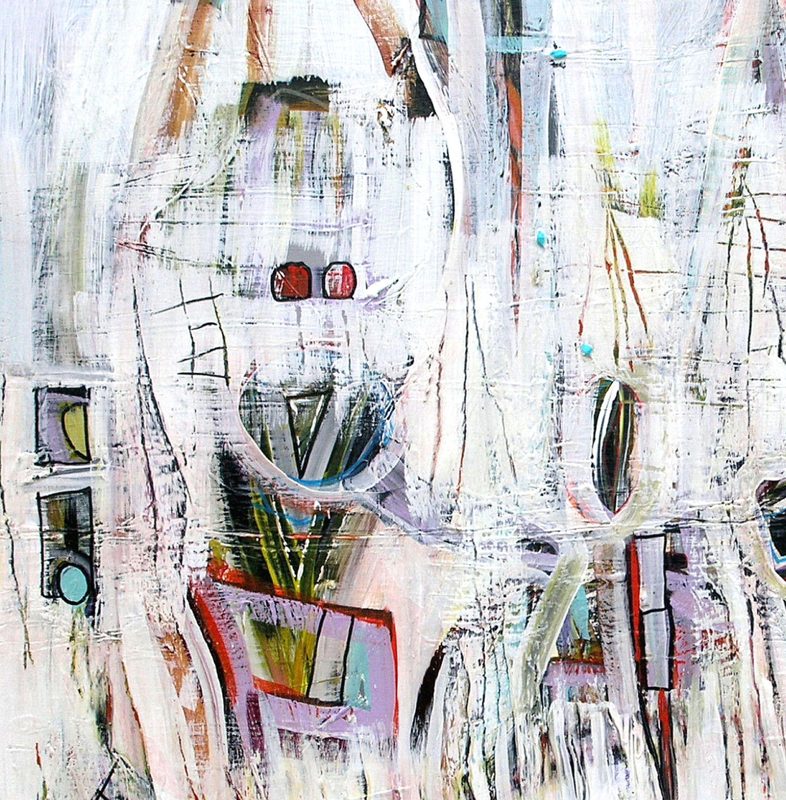 Sr. Roboto, Pintura, Acrílico sobre lienzo - Painting Abstracto de Loretta Kaltenhauser