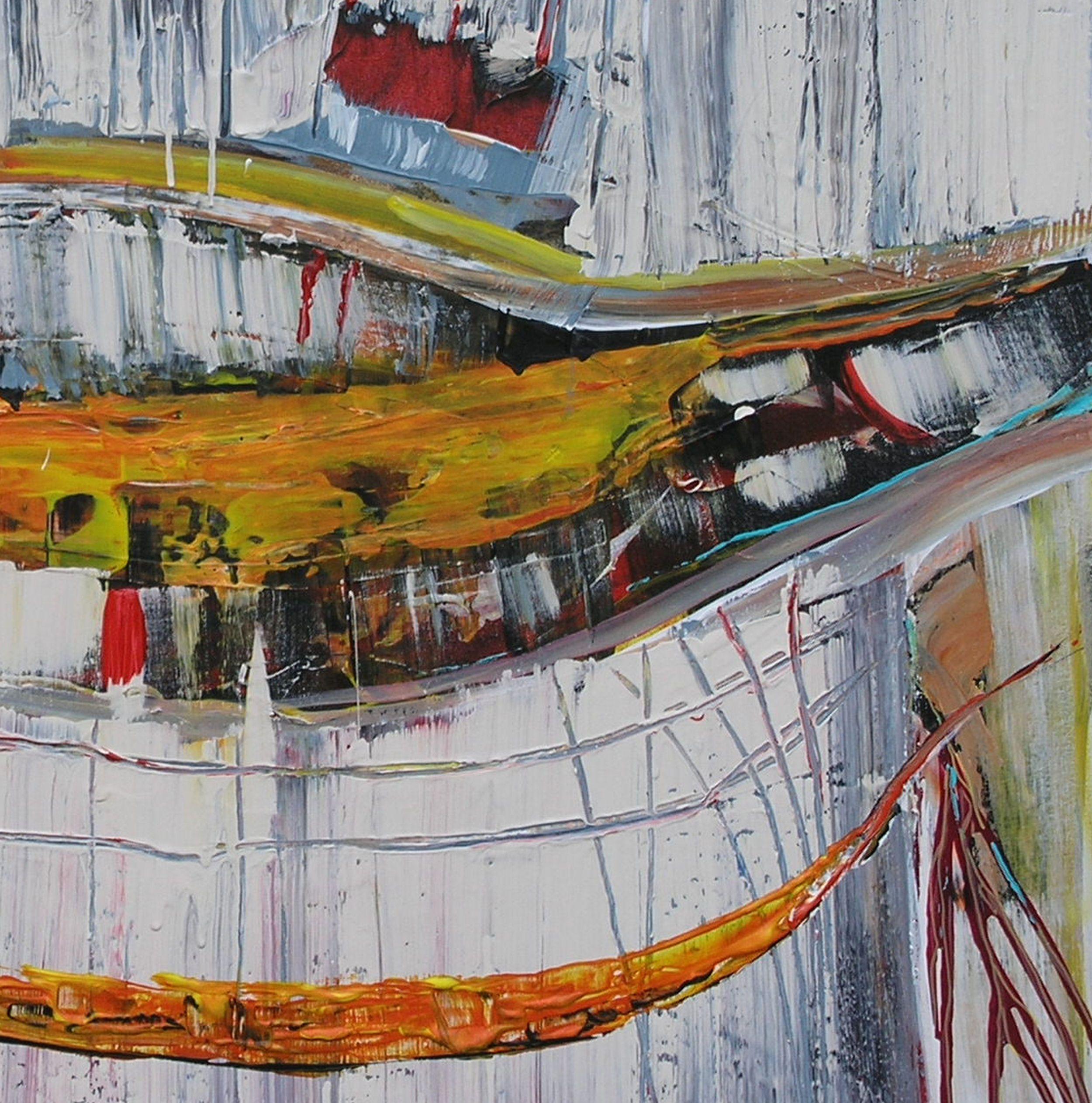 Resurgence, Painting, Acrylic on Canvas - Gray Abstract Painting by Loretta Kaltenhauser