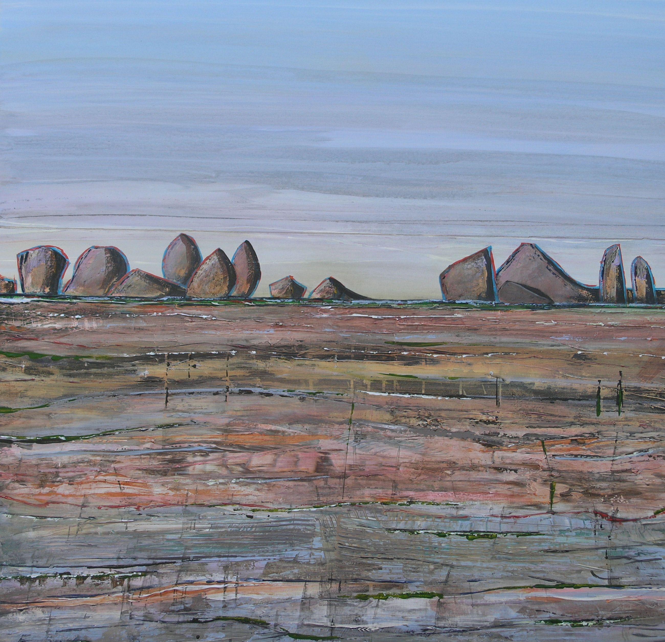 Loretta Kaltenhauser Abstract Painting - Rocks Remember, Painting, Acrylic on Canvas