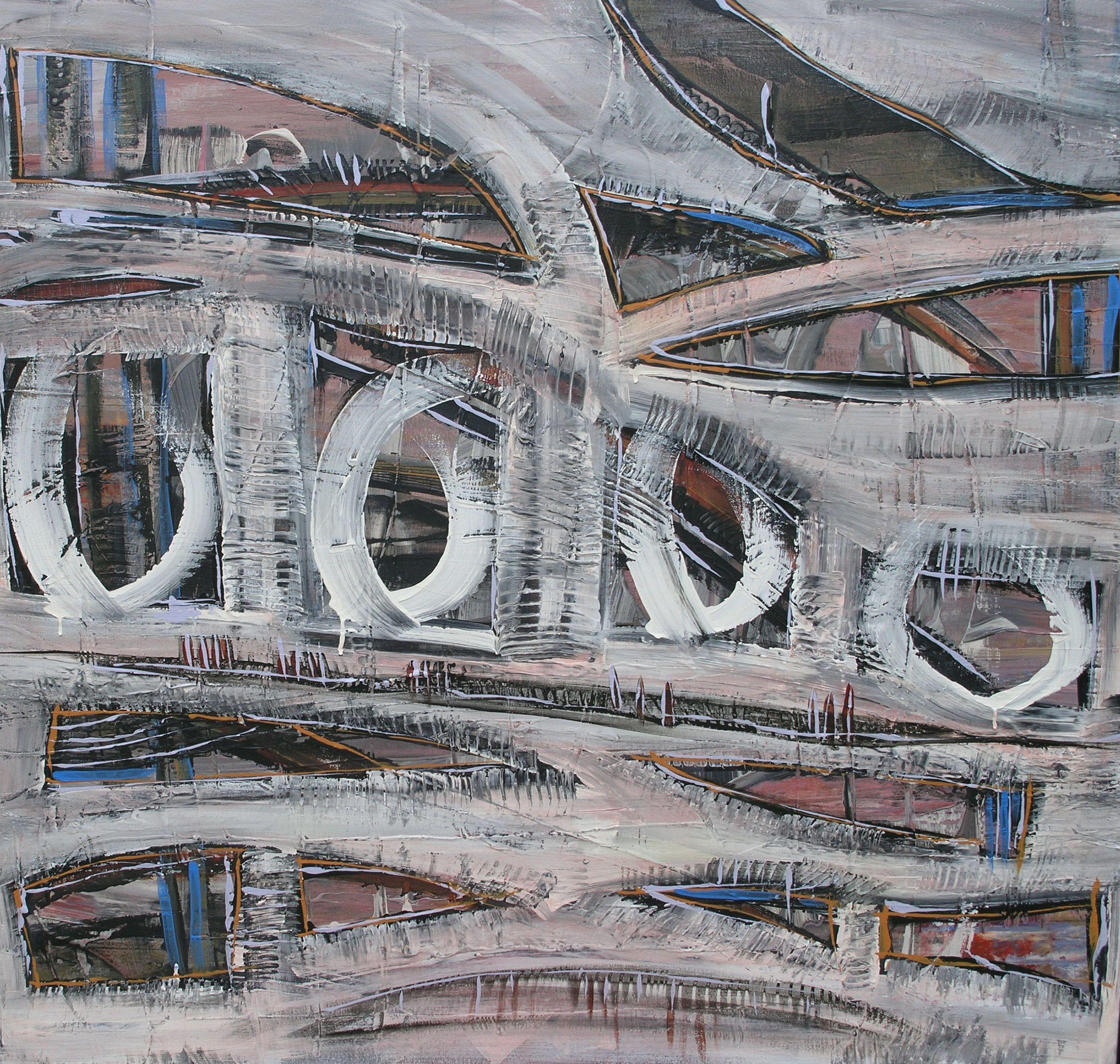 Abstract Painting di Loretta Kaltenhauser - Sottopassaggio, Pittura, Acrilico su tela