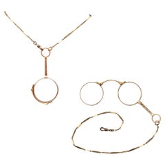 LORGNETTE 1920 Art Deco Folding Opera Glass Spectacles Pendant