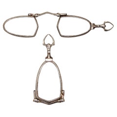 LORGNETTE 1920 Art Deco Folding Opera Glass Spectacles Pendant In 14Kt Gold