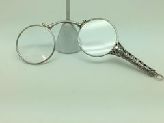 Lorgnette Platinum Diamond and Sapphire