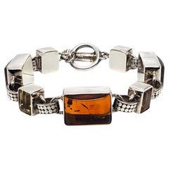 Lori Bonn Bracciale in argento sterling con ambra e citrino #24157