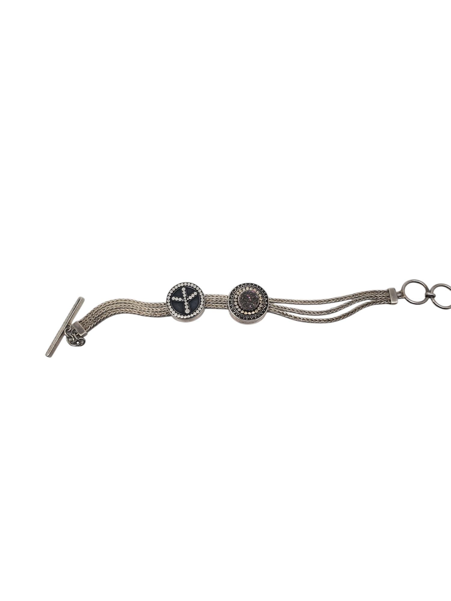Lori Bonn Sterling Silver Peace Slide Bracelet # 19577 For Sale 6