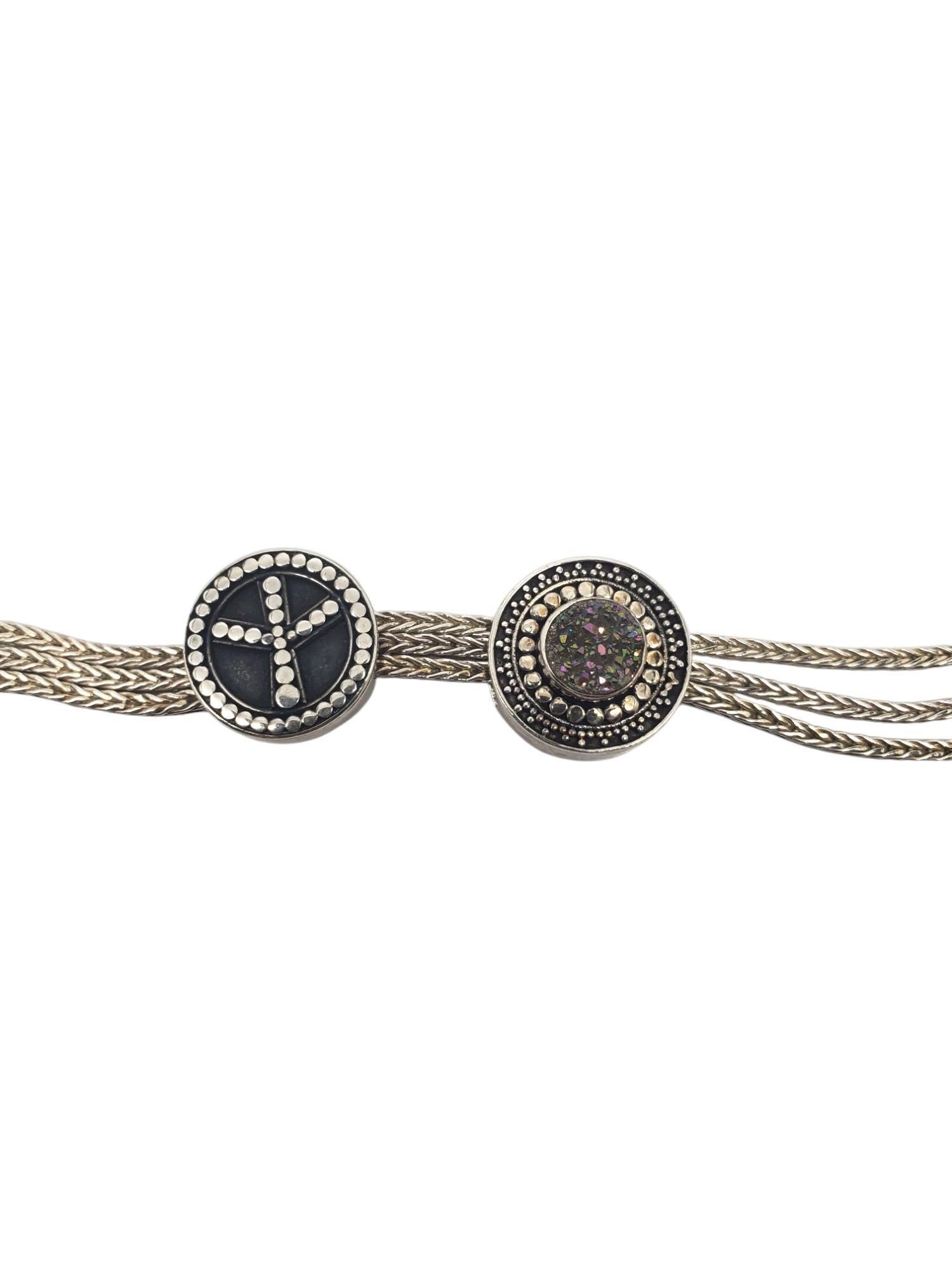 Lori Bonn Sterling Silver Peace Slide Bracelet # 19577 For Sale 7