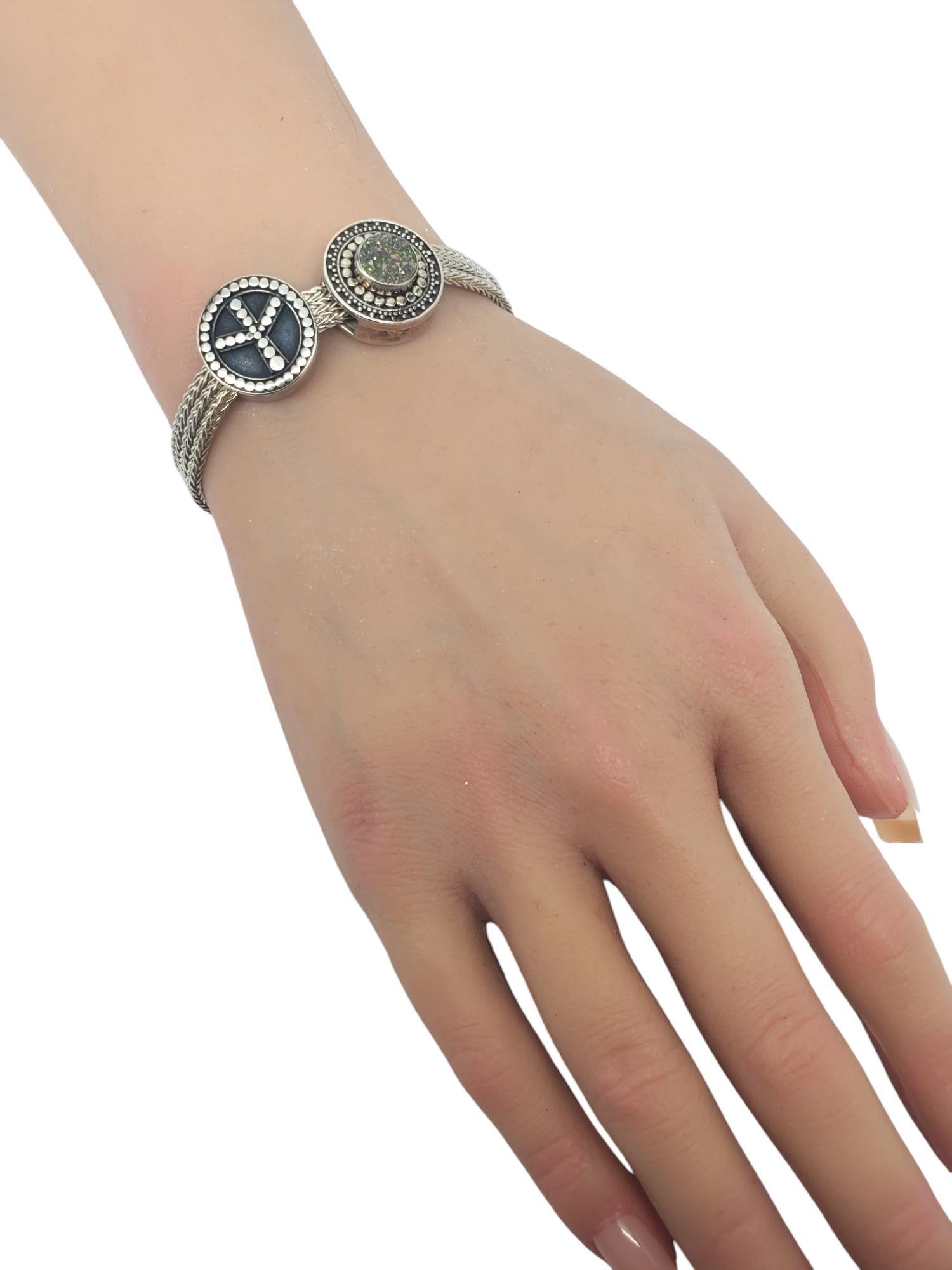 Lori Bonn Sterling Silver Peace Slide Bracelet # 19577 In Good Condition For Sale In Washington Depot, CT