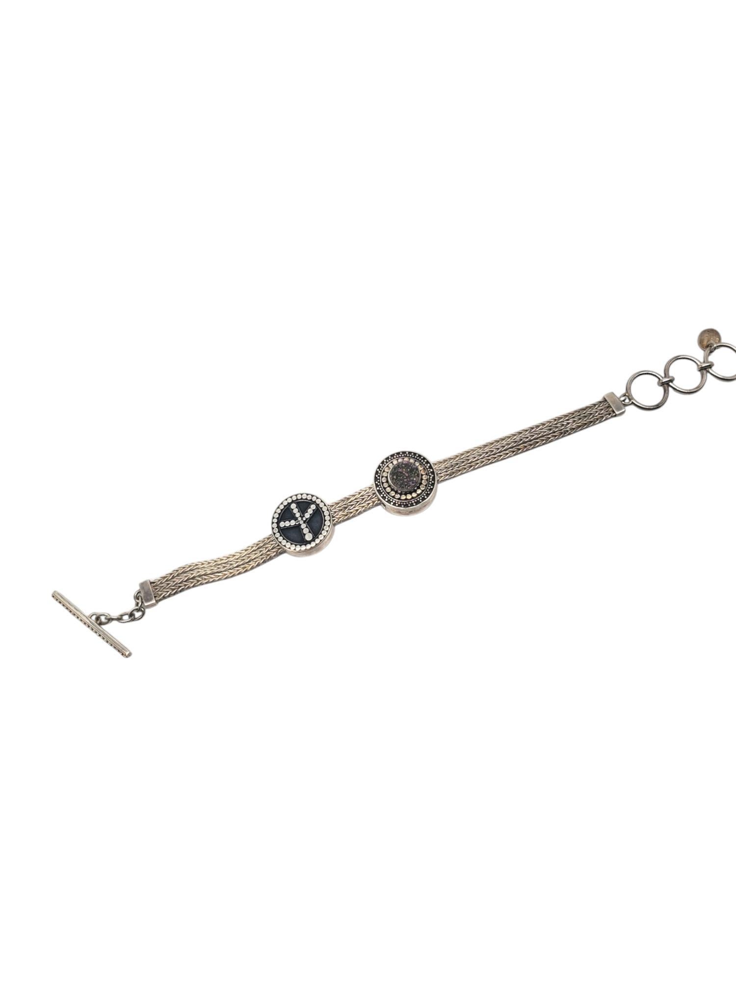 Lori Bonn Sterling Silver Peace Slide Bracelet # 19577 For Sale 2