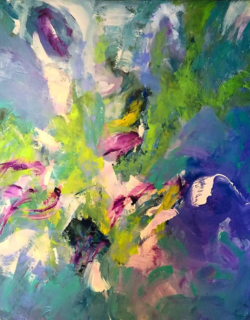 Lori Dubois Abstract Painting - Birds of a Feather