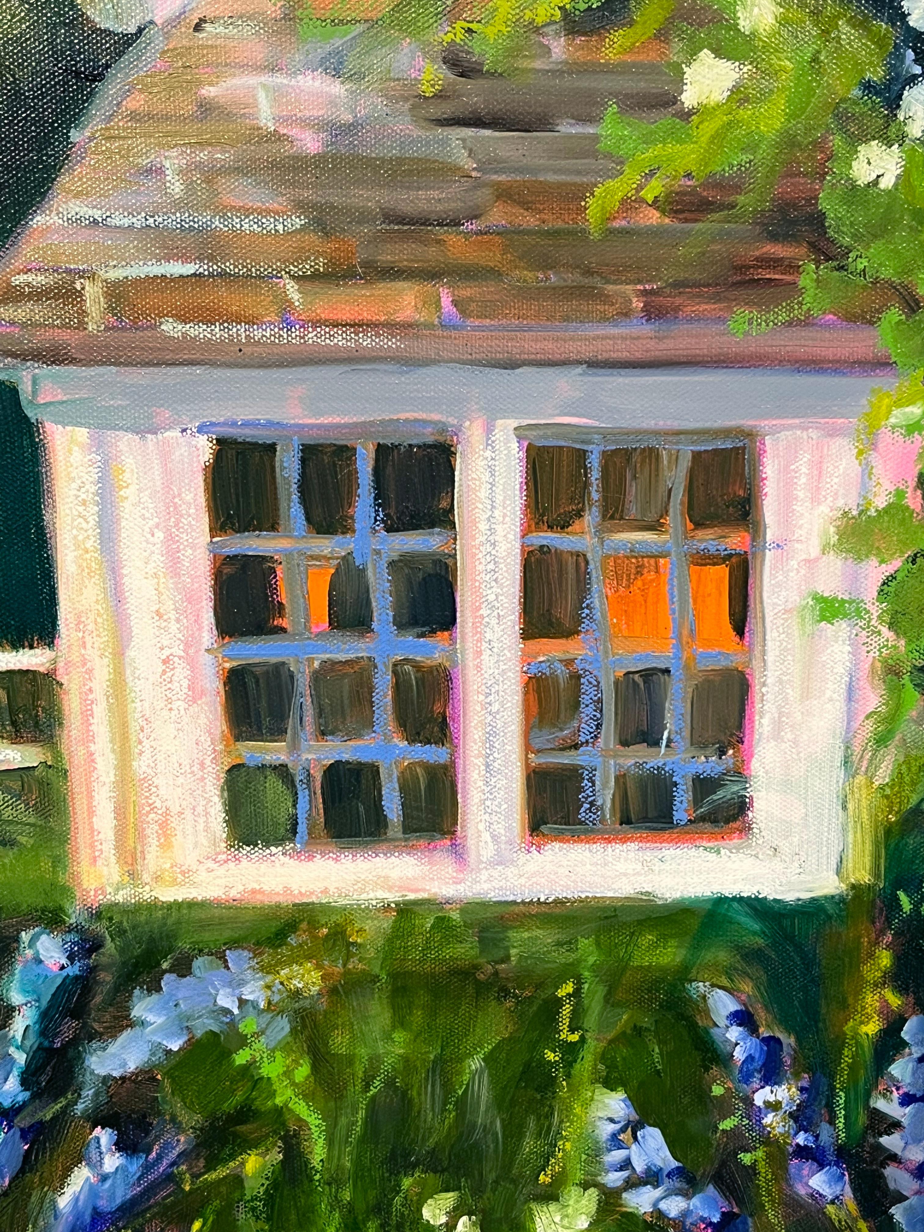 Lori Eubanks « In My Garden », 30x30 Paysage de maison et de jardin sur toile en vente 5