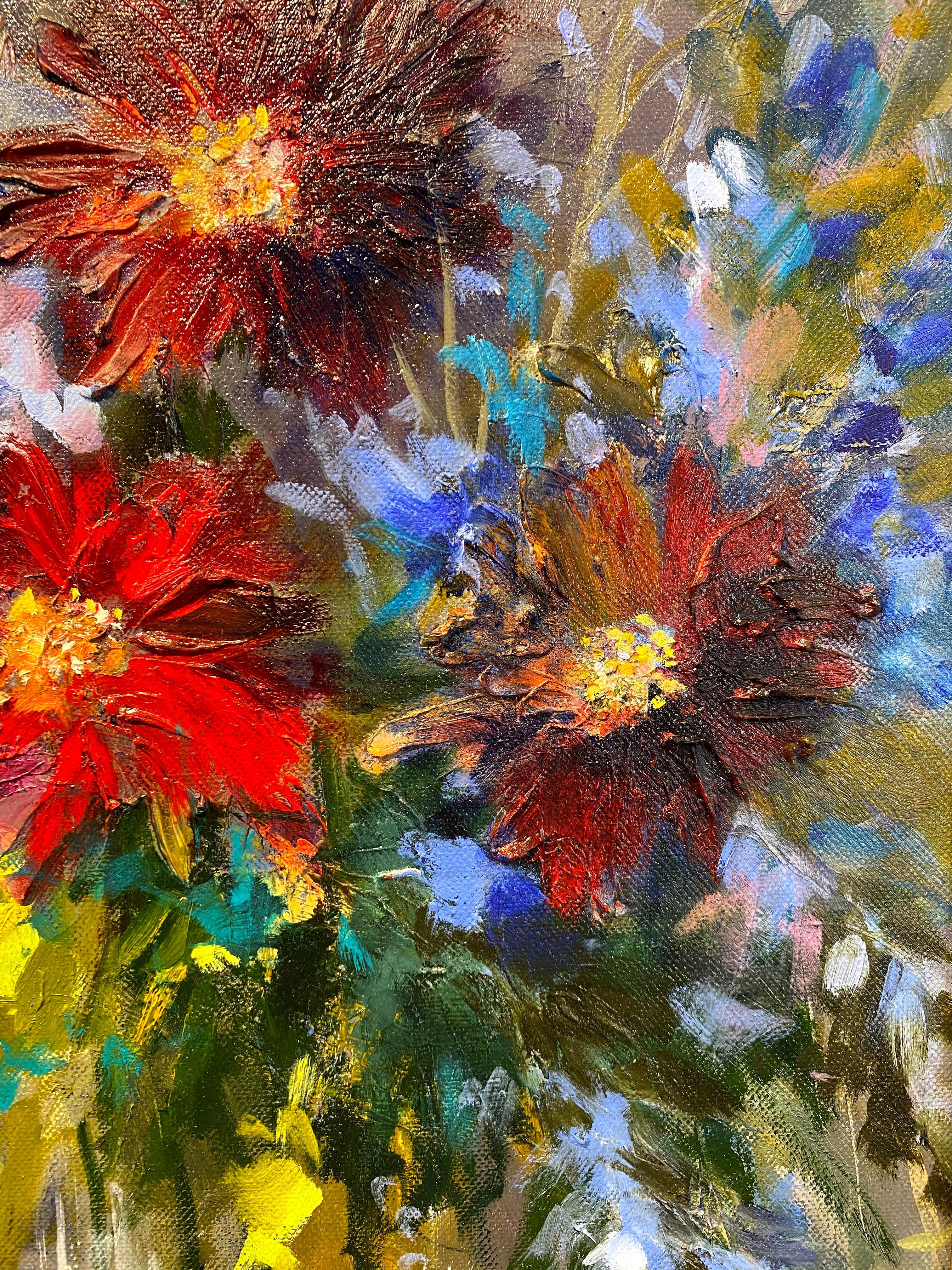 Lori Eubanks „Inside Out“ Blumenstrauß Stillleben Ölgemälde auf Leinwand im Angebot 5