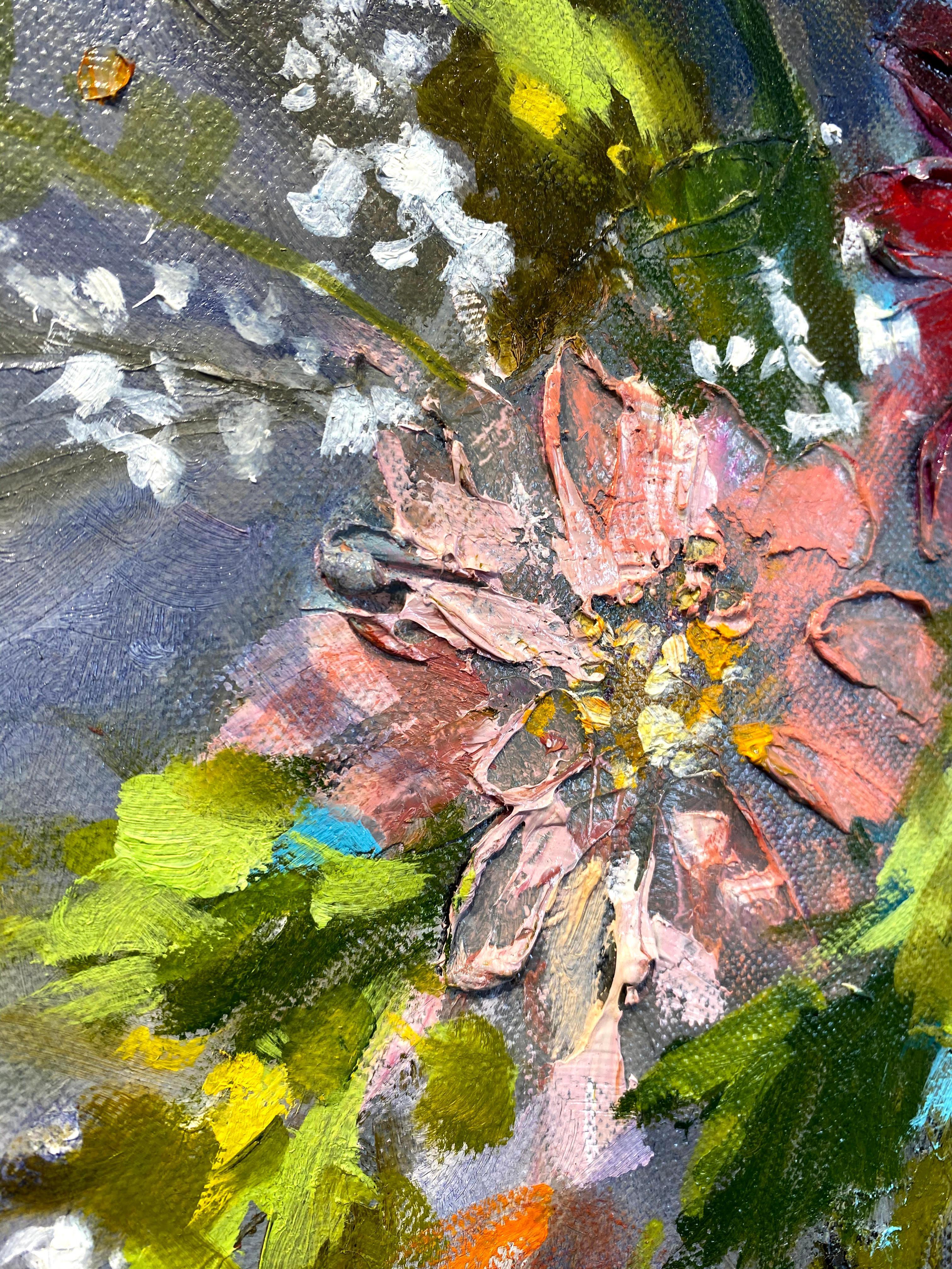 Lori Eubanks „Inside Out“ Blumenstrauß Stillleben Ölgemälde auf Leinwand im Angebot 6