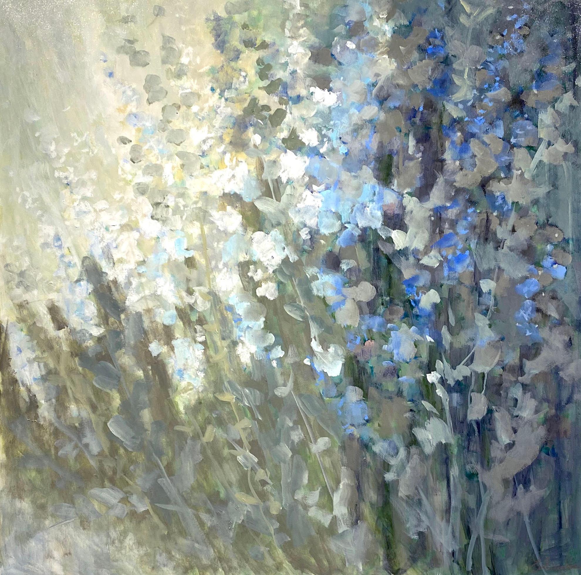 blue flower oil painting