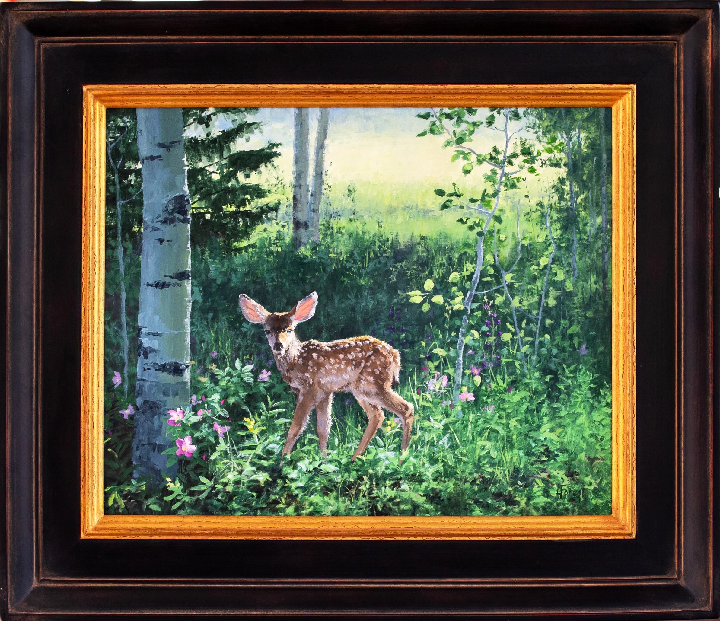 Dans un jardin secret - Painting de Lori Forest