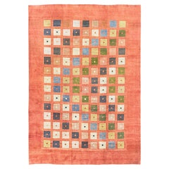 Lori Gabbeh (blue, green, ivory, yellow, terracotta-red, 11'3" × 7'11")
