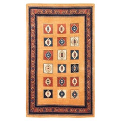 Lori Gabbeh (deep red, navy blue, ivory, soft beige, 10'9" × 6'6")